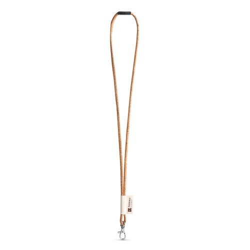 75096. SET Lanyard CORK Long (Ø 5 mm) z karabińczykiem spustowym 9 mm i zapięciem zabezpieczającym Ø 5 mm