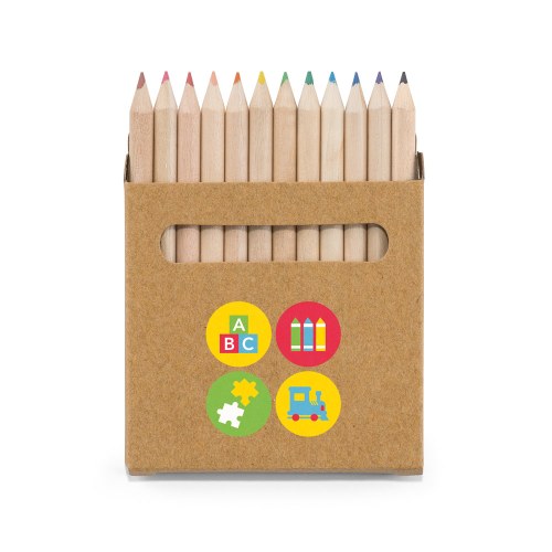 COLOURED. Piórnik z 12 kolorowymi kredkami