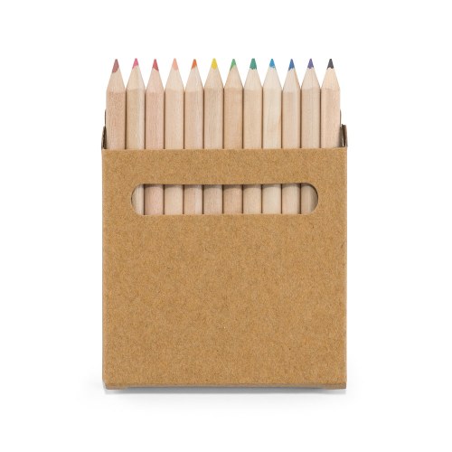 COLOURED. Piórnik z 12 kolorowymi kredkami