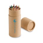 CYLINDER. Piórnik z 12 kolorowymi kredkami