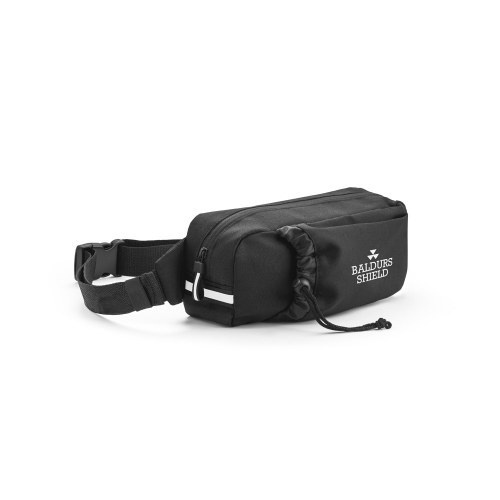 DELFOS POUCH. Torba biodrowa z 300D poliestru pochodzącego i 600D poliestru pochodzącego z elementami odblaskowymi