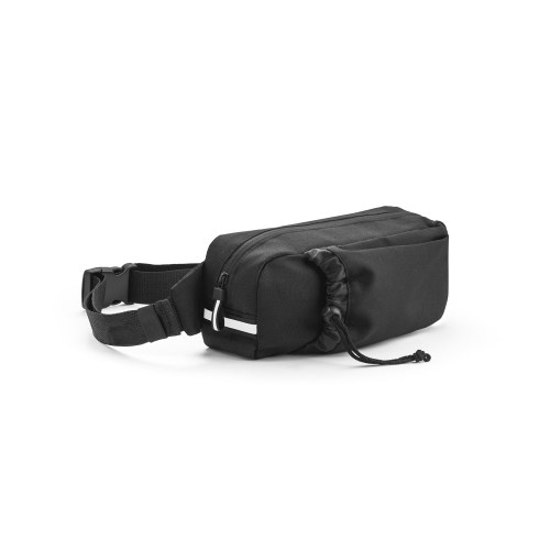 DELFOS POUCH. Torba biodrowa z 300D poliestru pochodzącego i 600D poliestru pochodzącego z elementami odblaskowymi