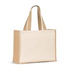 HELSINQUE. Torba płócienna (320 g/m²), z dnem i bokami z laminowanej juty (350 g/m²) w naturalnych odcieniach