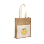 BRAGA. Jutowa torba(240 g/m²) z kieszenią ze 100% bawełny (140 g/m²)