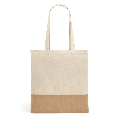 MERCAT. Torba ze 100% bawełny (160 g/m²) z detalami z imitacji juty