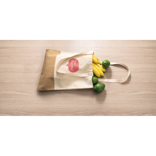 MERCAT. Torba ze 100% bawełny (160 g/m²) z detalami z imitacji juty
