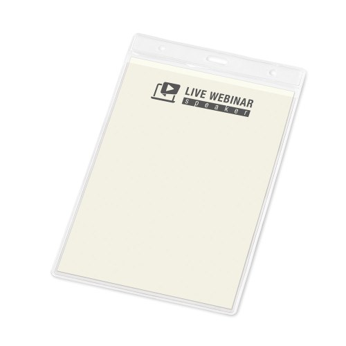 WHITMAN. Pionowe etui na identyfikator wykonane z PVC
