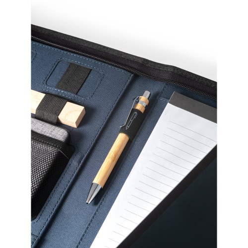EMERGE FOLDER. Teczka A4 poliestru pochodzącego (100% rPET) 300D z zamkiem błyskawicznym