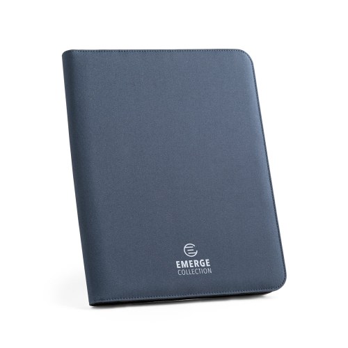EMERGE FOLDER. Teczka A4 poliestru pochodzącego (100% rPET) 300D z zamkiem błyskawicznym
