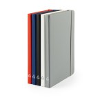 CAMPUS. Notatnik A5 w twardej oprawie z PU (35% z recyklingu) z kartkami w linie w 100% z recyklingu