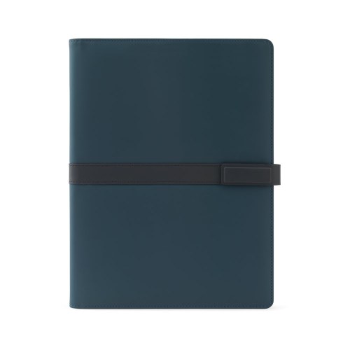 SANDERSON FOLDER. Teczka A4 z PU (50% z recyklingu) z magnetycznym zamknięciem i notatnikiem ze stronami w linie