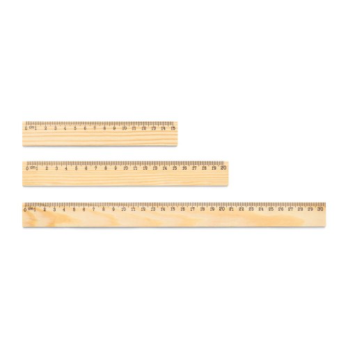 WESLEY 15. Linijka z drewna sosnowego o długości 15 cm