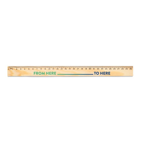 WESLEY 30. Linijka z drewna sosnowego o długości 30 cm