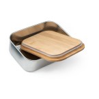 SHINO. Lunch Box. Pudełko na lunch ze stali nierdzewnej z bambusową pokrywką 800 ml