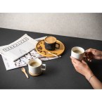 FANGIO. Kubek ceramiczny z bambusową podstawą i pokrywką 220 mL