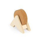 PLYCORK. Stojak ze sklejki z 6 korkowymi podstawkami