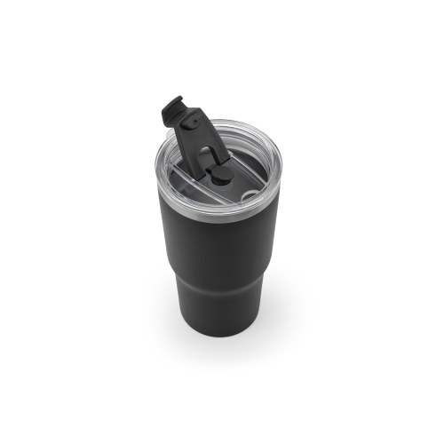 JOYNER M. Kompaktowy kubek podróżny ze stali nierdzewnej (91% z recyklingu) z podwójnymi ściankami izolowanymi próżniowo i matowym wykończeniem 600 ml