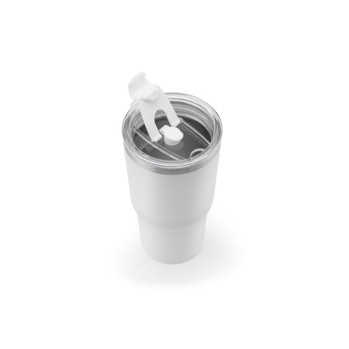 JOYNER M. Kompaktowy kubek podróżny ze stali nierdzewnej (91% z recyklingu) z podwójnymi ściankami izolowanymi próżniowo i matowym wykończeniem 600 ml