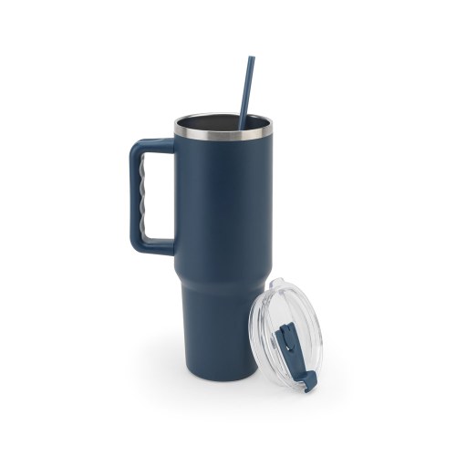 JOYNER XL. Duży kubek podróżny ze stali nierdzewnej (91% z recyklingu) z podwójnymi ściankami izolowanymi próżniowo i matowym wykończeniem 1300 ml