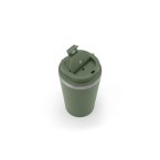 SPITZ. Kubek podróżny ze stali nierdzewnej (w 90% pochodzącej z recyklingu) i zewnętrzną ścianką z PP, z matowym wykończeniem 440 ml
