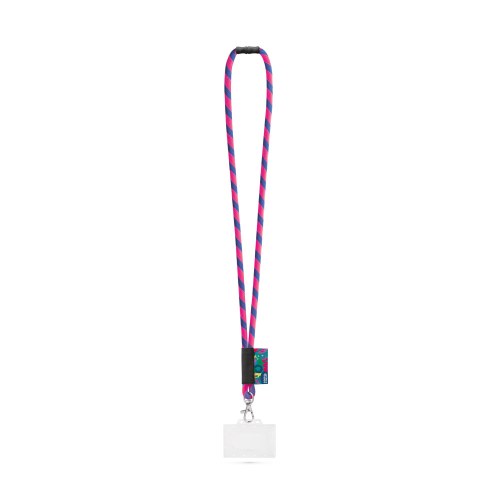 WATFORD. SET Lanyard TUBE Long (Ø 7 mm) z karabińczykiem 9 mm, zapięciem bezpieczeństwa Ø 7 mm i sztywnym uchwytem na identyfikator/kartę o wymiarach 91 x 68 mm