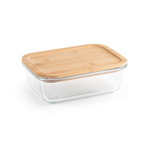 PORTOBELLO. Lunch Box. Hermetyczne pudełko ze szkła borokrzemowego z bambusową pokrywką 1000 ml