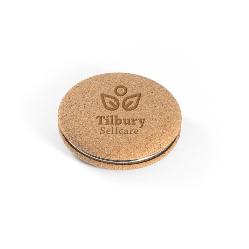 TILBURY. Podwójne korkowe lusterko do torebki