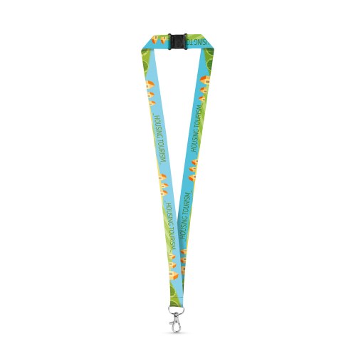 DOVER. SET Lanyard SUBLIMATION Long II (20 mm) z poliestru z recyklingu (100% rPET) z karabińczykiem o szerokości 20 mm i zapięciem bezpieczeństwa