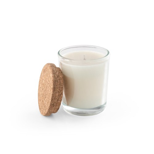 ZEN 80. Aromatyczna świeca w szklanym kubku z korkową pokrywką 80 g