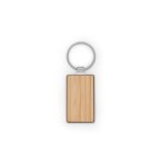 GASTON RECTANGULAR. Prostokątny brelok z żelaza z cynku i bambusa