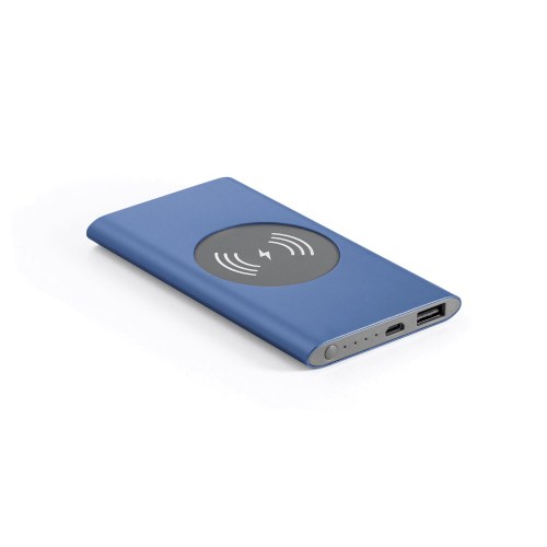CASSINI. Power bank 4.000 mAh z bezprzewodową ładowarką 5W z aluminium pochodzącego z recyklingu (100% rAL)