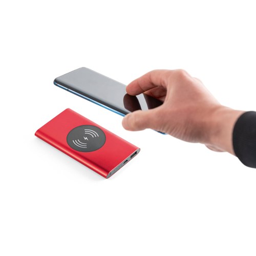 CASSINI. Power bank 4.000 mAh z bezprzewodową ładowarką 5W z aluminium pochodzącego z recyklingu (100% rAL)