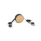 RUBINS. Zwijany kabel USB 6 w 1 z ABS pochodzącego z recyklingu (100% rABS) i bambusa