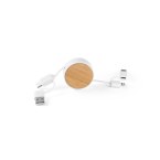 RUBINS. Zwijany kabel USB 6 w 1 z ABS pochodzącego z recyklingu (100% rABS) i bambusa