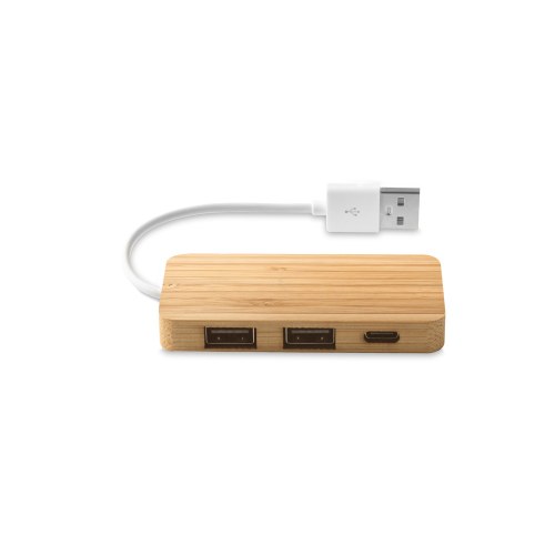 MOSER. HUB z 2 portami USB-A i 1 portem USB-C z bambusa