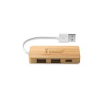 MOSER. HUB z 2 portami USB-A i 1 portem USB-C z bambusa