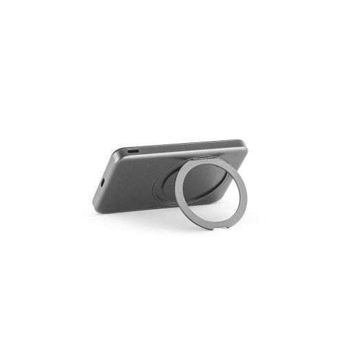 WARSHEL 5. Magnetyczny power bank 5'000 mAh z superszybką ładowarką bezprzewodową 15 W z recyklingowanego ABS (100% rABS) z podstawką