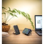 WARSHEL 5. Magnetyczny power bank 5'000 mAh z superszybką ładowarką bezprzewodową 15 W z recyklingowanego ABS (100% rABS) z podstawką