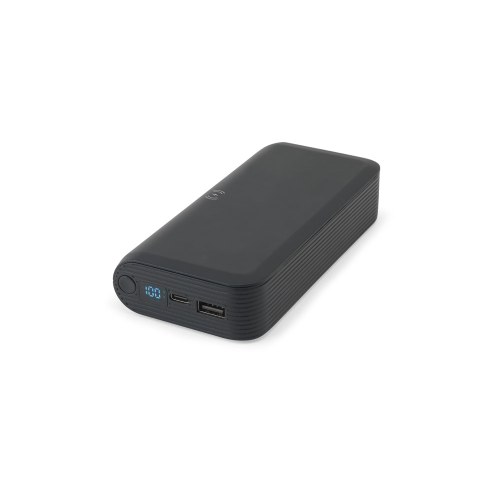 BECKER 20. Power bank 20 000 mAh z recyklingowanego ABS (100% rABS) z superszybką ładowarką bezprzewodową 15 W
