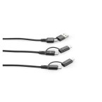 BERTOZZI. Super szybki kabel USB 6 w 1 wykonany z aluminium pochodzącego z recyklingu (20%) i PET pochodzącego z recyklingu (4%)