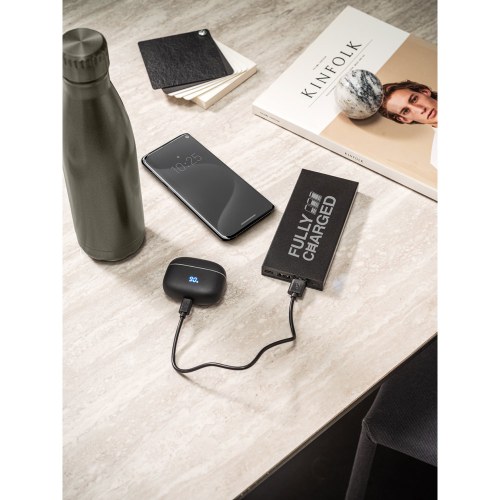 DOROTHY 10. Power bank 10 000 mAh wykonany w aluminium pochodzącego z recyklingu (100% rAL)