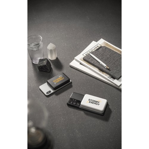 AMPERE 5. Magnetyczny power bank 5 000 mAh z superszybką ładowarką bezprzewodową 15 W wykonany w ABS pochodzącego z recyklingu (100% rABS)