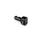 DIRAC. Adapter do zapalniczki z portem USB-A 18W i USB-C 20W wykonany w ABS z recyklingu (100% rABS)