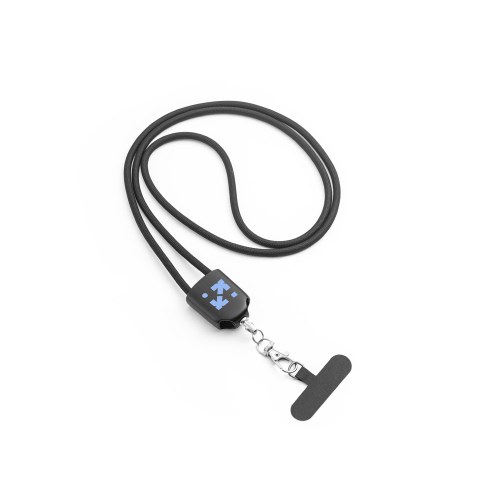 ZEWAIL. Smycz z dołączonym uchwytem na smartfona, kablem USB-C i różnymi adapterami z recyklingowanego ABS i recyklingowanego TPE