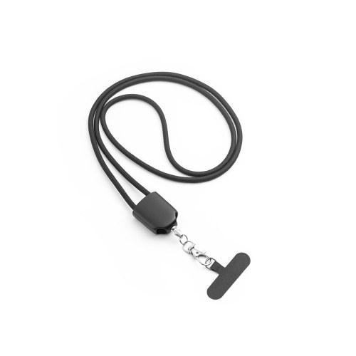 ZEWAIL. Smycz z dołączonym uchwytem na smartfona, kablem USB-C i różnymi adapterami z recyklingowanego ABS i recyklingowanego TPE