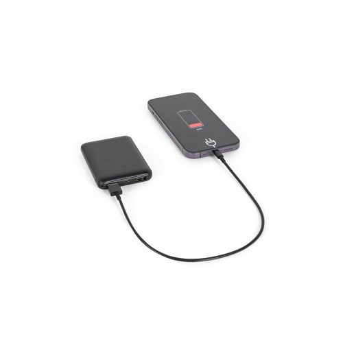 LEAKEY 5. Power bank 5.000 mAh w ABS pochodzącego z recyklingu (100% rABS)