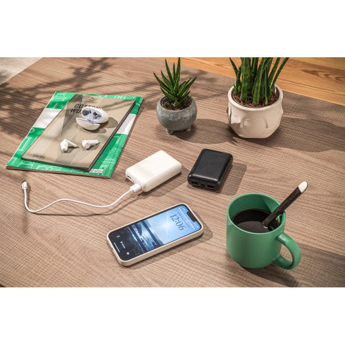 LEAKEY 10. Power bank 10'000 mAh wykonany w ABS pochodzącego z recyklingu (100% rABS)