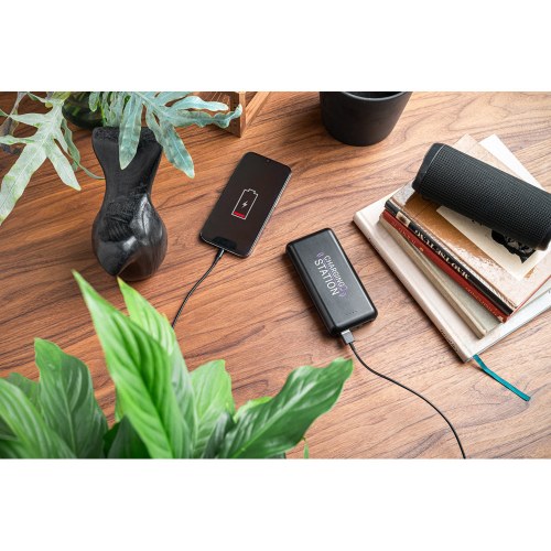 LEAKEY 20. Power bank 20'000 mAh wykonany w ABS pochodzącego z recyklingu (100% rABS)