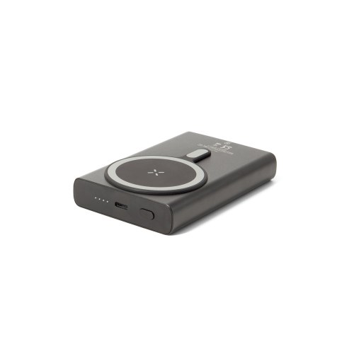 WRIGHT 10. Magnetyczny powerbank z superszybkim ładowaniem z recyklingowanego aluminium i recyklingowanego ABS o pojemności 10 000 mAh