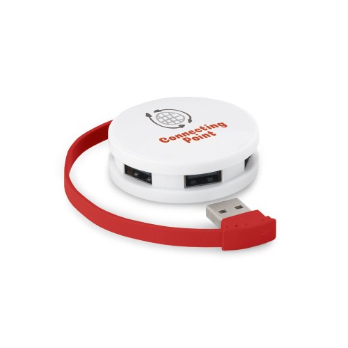 GARDNER. HUB z kablem i 4 portami USB-A z ABS